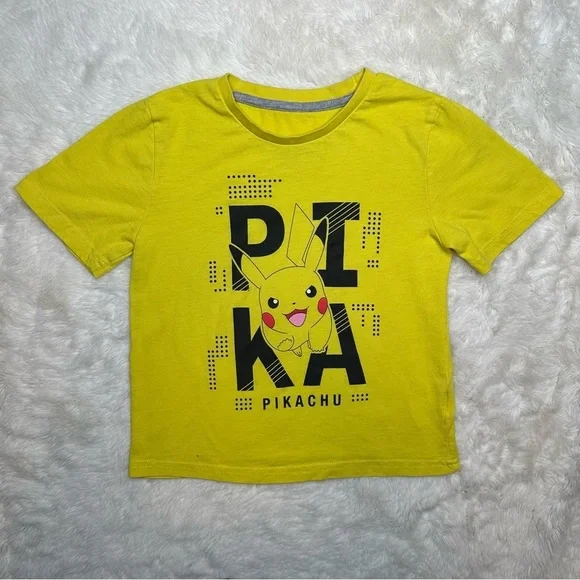 Pokémon T-Shirt Yellow & Black Size 6 - Picture 1 of 16